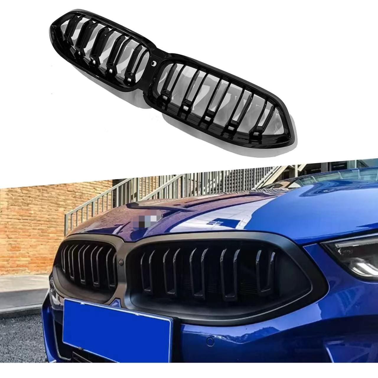 2025-2025 BMW 8シリーズ G14 G15 G16用 ダブルライン 亮黑 光沢ブラック 中網 ABS素材 交換用