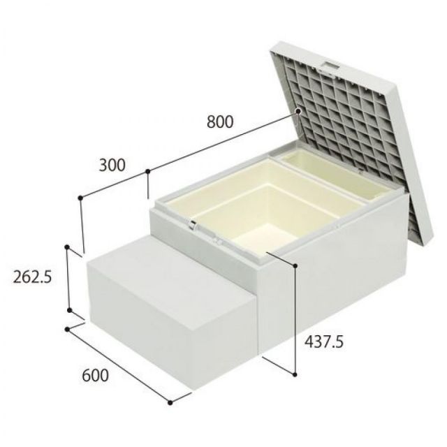 城東テクノ JOTO ハウスステップ CUB-A8060S-H1 収納庫２個付き 小ステップ付き HOUSESTEP ライトグレー