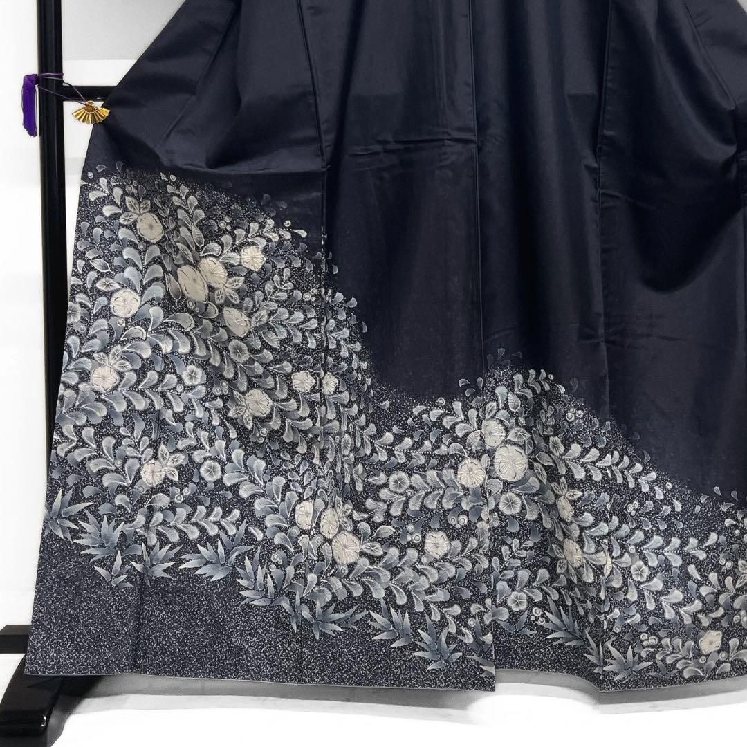 作家もの訪問着染大島紬辻ヶ花たたき染着物064a d