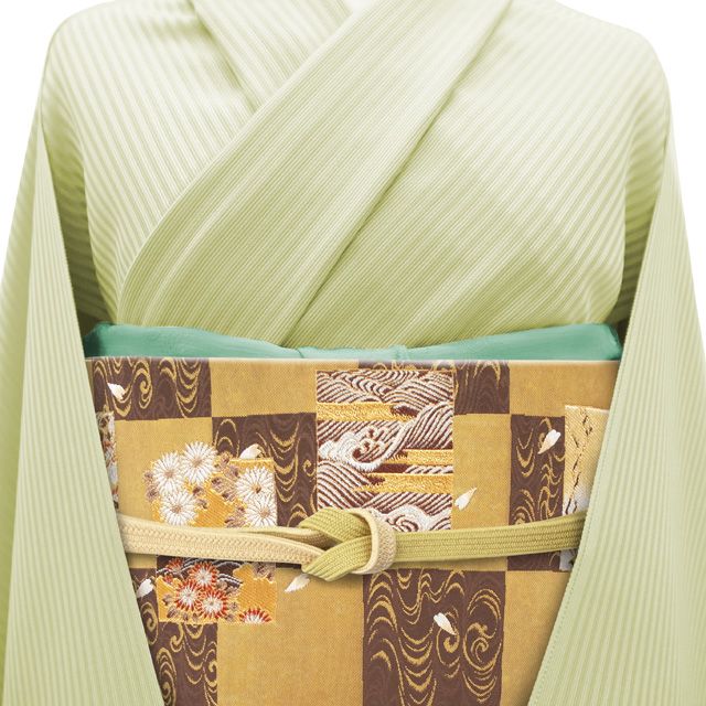 新古品】すごい値！袋帯 正絹 京都 西陣 加納幸 六通柄 金糸 渋金 濃茶