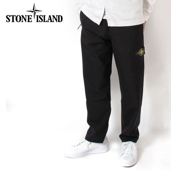 24SSモデル ストーンアイランド STONE ISLAND  バッジワッペン付き ナイロンストレッチパンツ【V0029  BLACK】 62353  V0029/【2024SS】m-bottoms