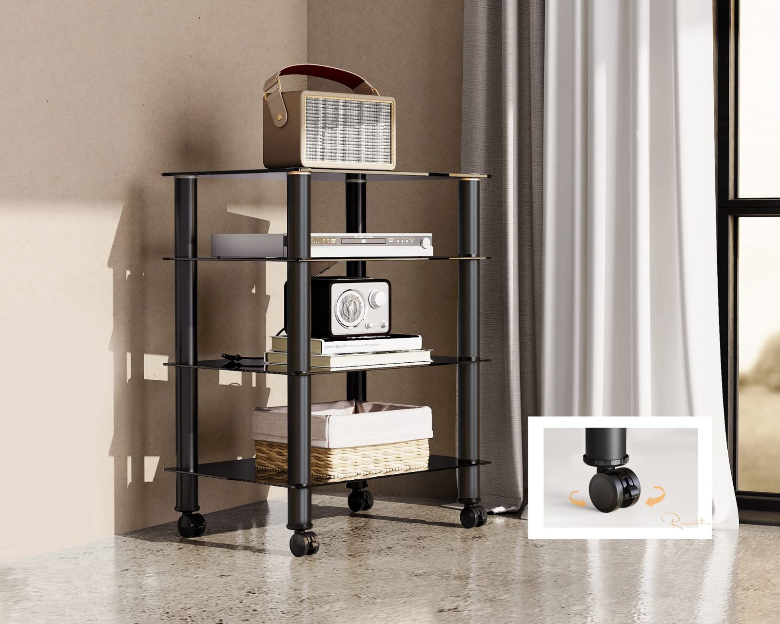 4段 強化ガラス