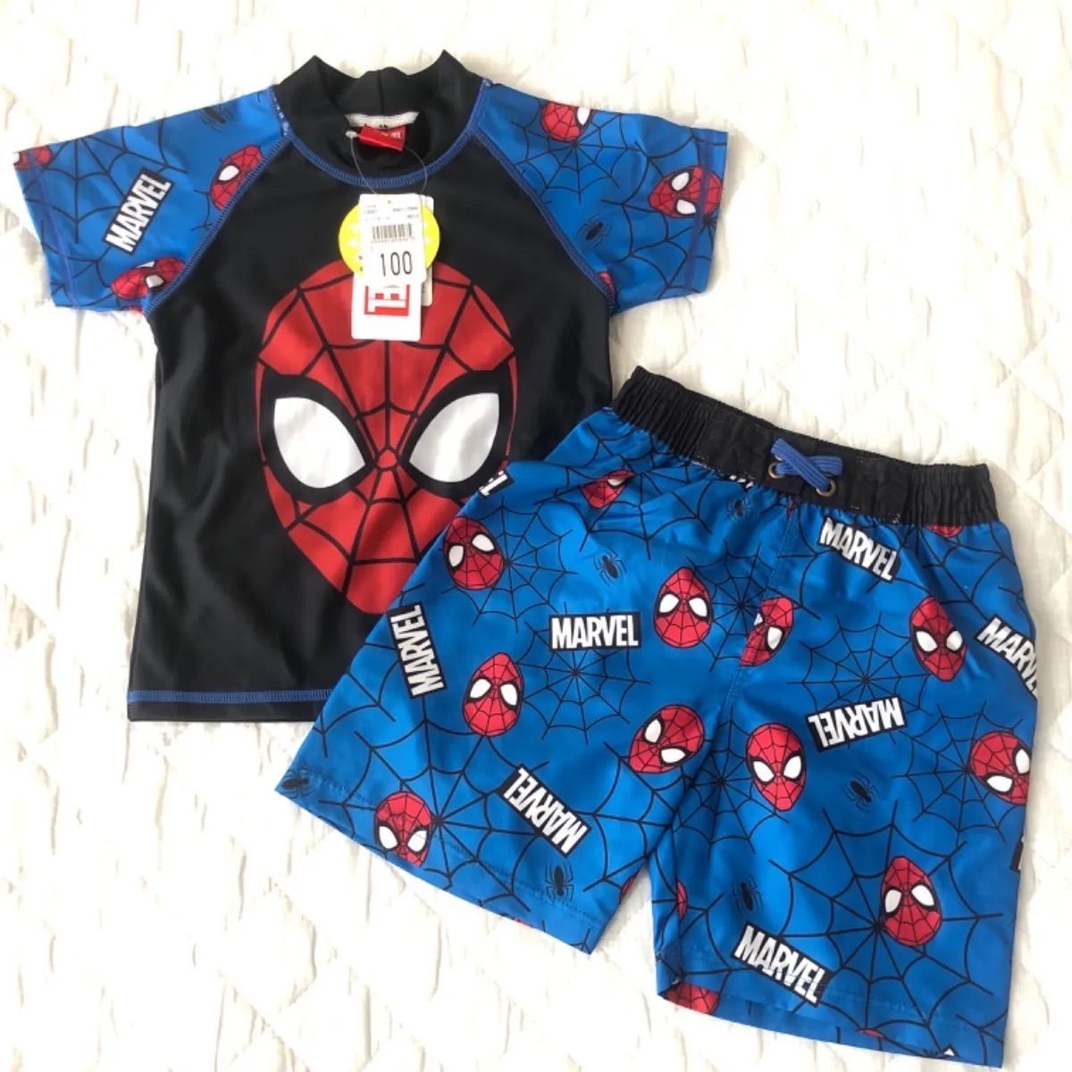 スパイダーマン MARVEL ラッシュガード マーベル 男の子 水着 - キッズ