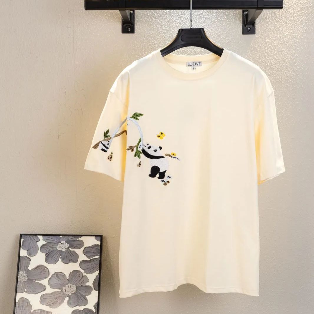 LOEWE パンダ刺繡 Tシャツ ロエベ  ベージュ