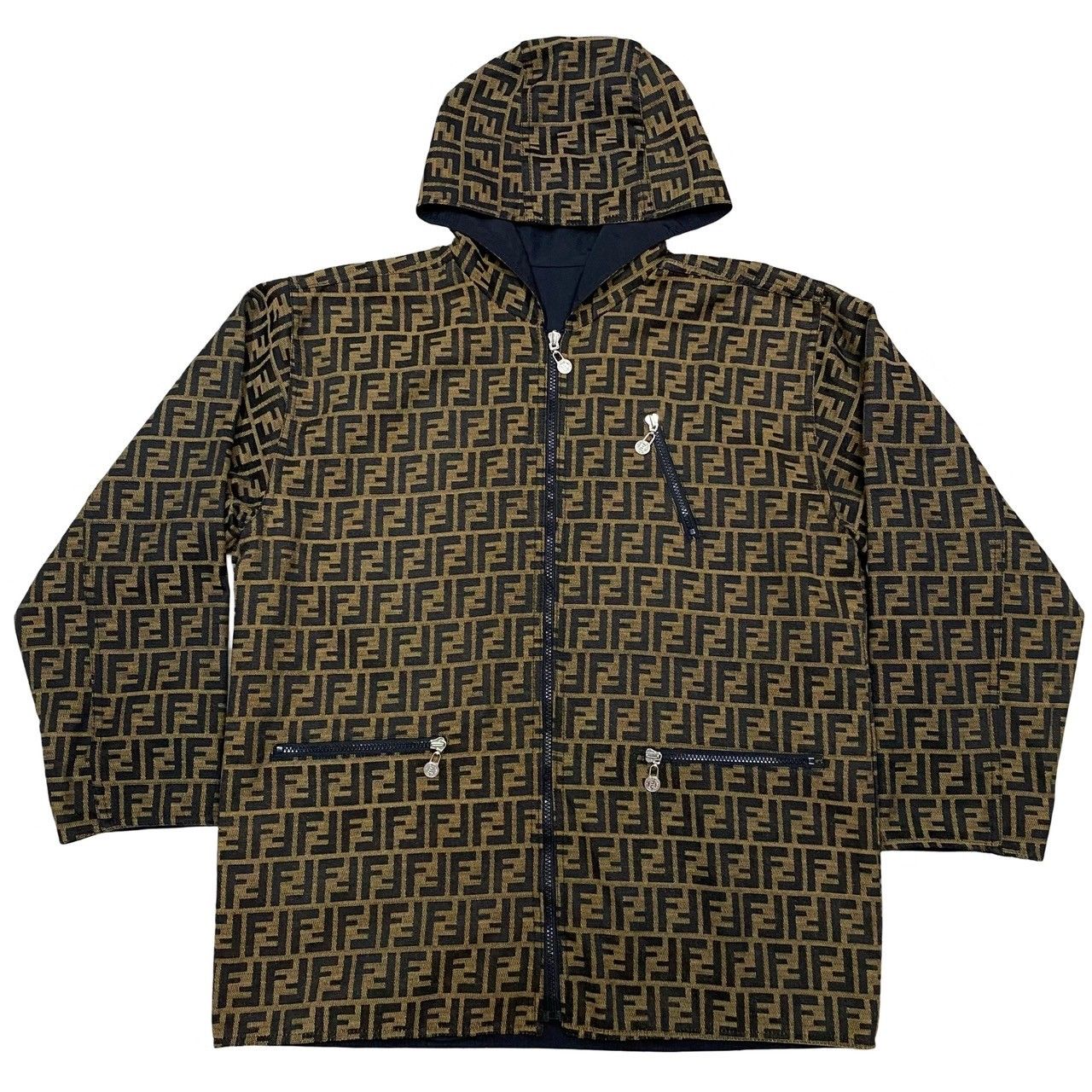 極 美品 FENDI フェンディ ズッカ FF 総柄 ポリエステル