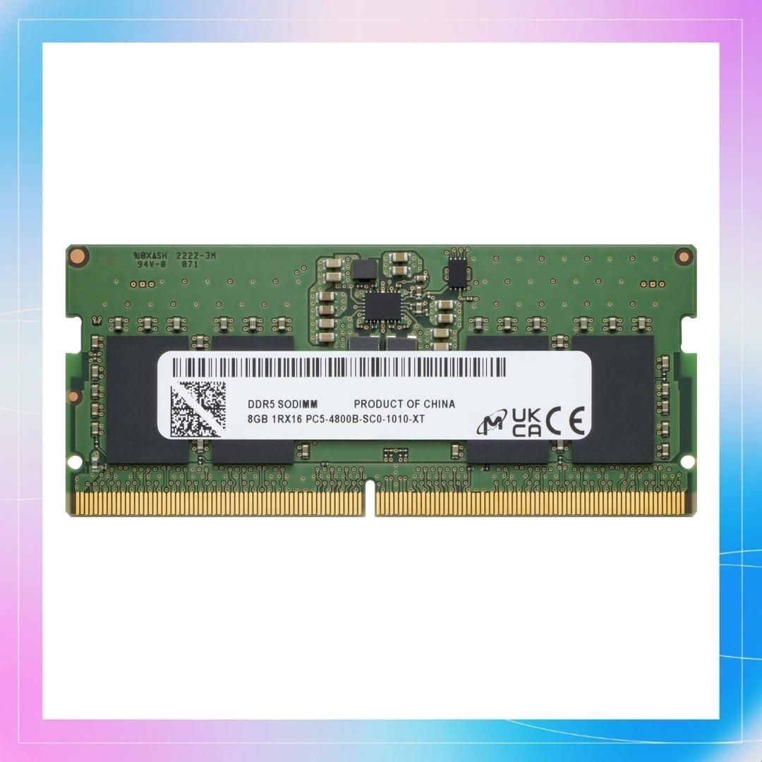 8GB プリンストン ノートPC用 メモリ Micron純正 8GB DDR5 4800(PC5-38400) SODIMM CL40 262pin  1.1V HBN4800-8G - メルカリ