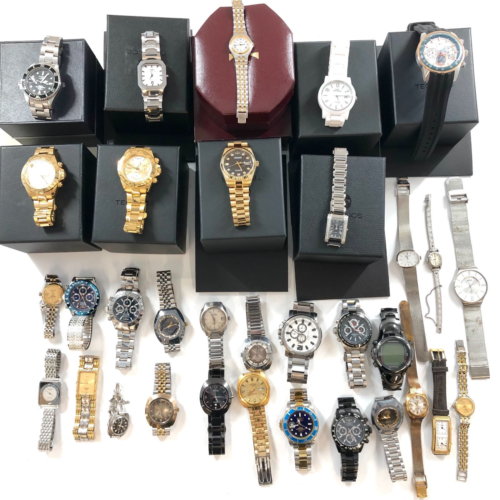 TECHNOS テクノス 時計 大量まとめ 33点 メンズ レディース QZ 腕時計