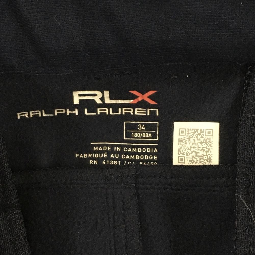 【超美品】RLX ラルフローレン パンツ ネイビー 裏起毛 ジップポケット メンズ 34 ゴルフウェア Ralph Lauren