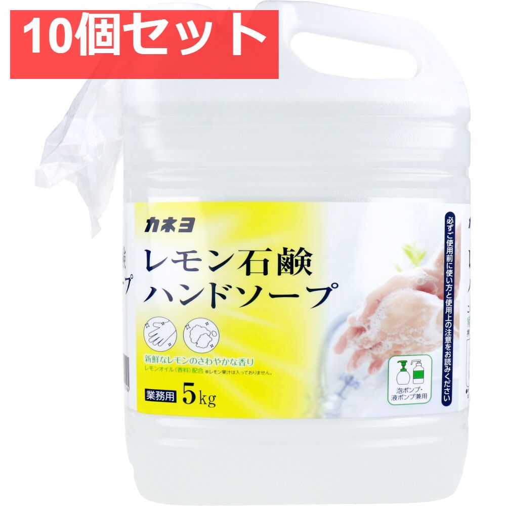 業務用 レモン石鹸ハンドソープ 泡ポンプ 液ポンプ兼用 新鮮なレモンのさわやかな香り 5kg 10個セット