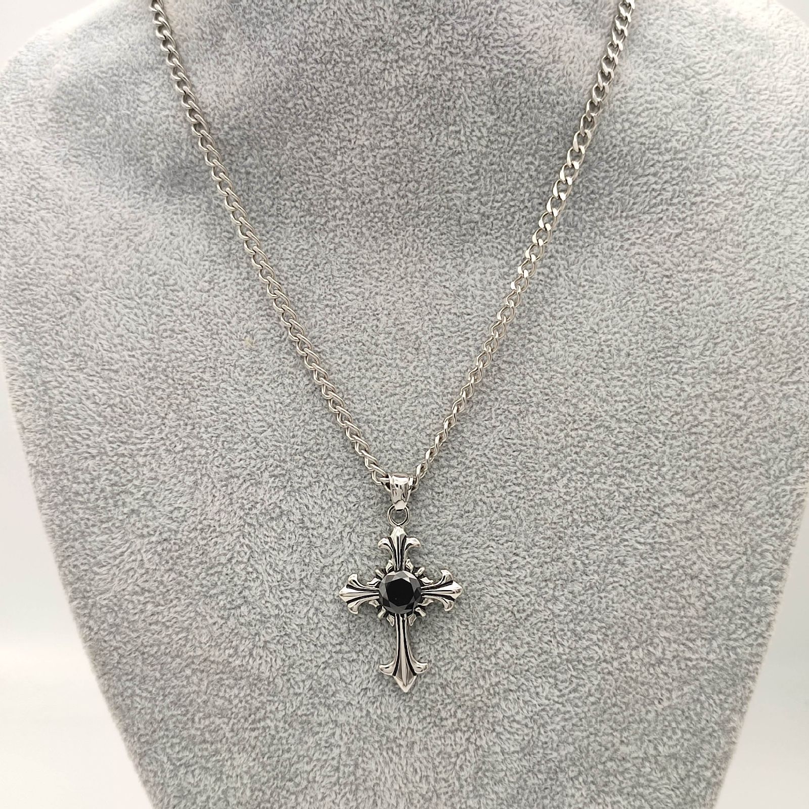 美品】POLICE ポリス MARVELOUS クロスネックレス シルバー