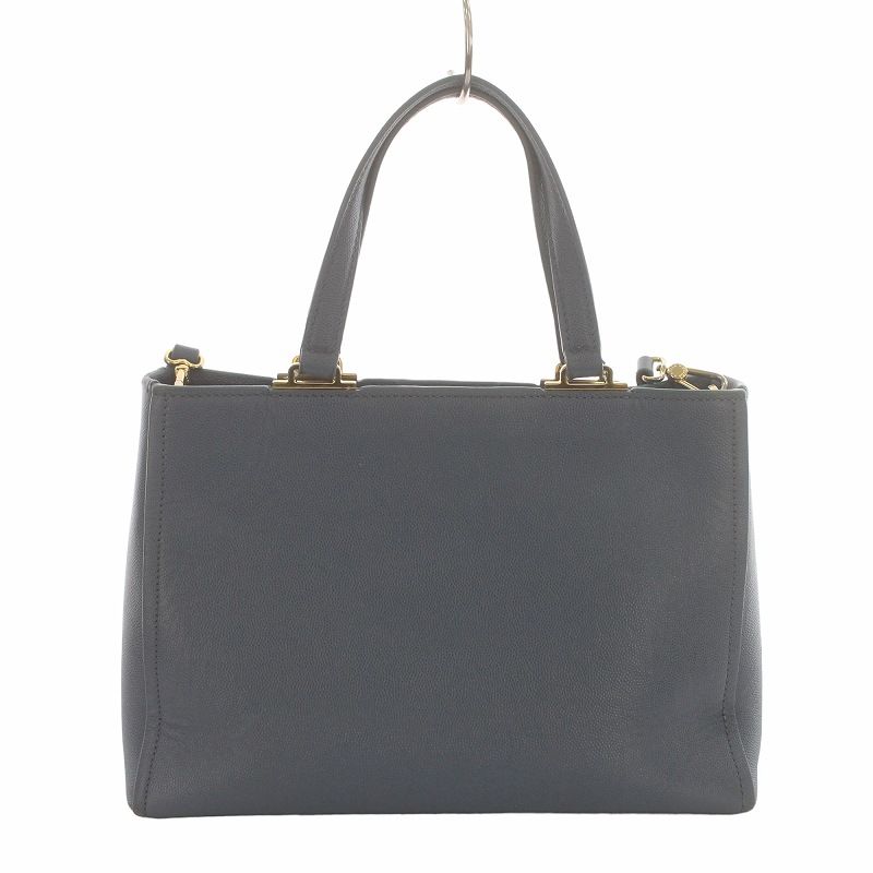 フルラ FURLA BELVEDERE ベルヴェデーレS 2WAY トートバック ショルダーバッグ レザー ロゴ ゴールド金具 青 ブルー  1007966 /IR □GY11 - メルカリ