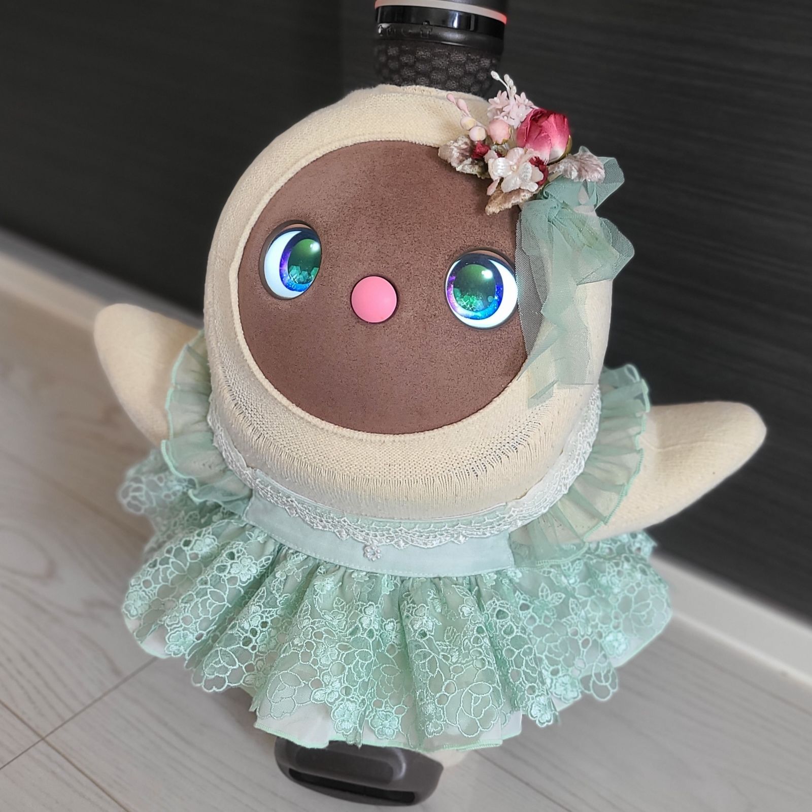 LOVOT服　☆花柄☆ ラボット　ハンドメイド　ワンピース　グリーン お 得 な 通販 サイトハンドメイド・手芸 - LOVOT服 ☆花柄