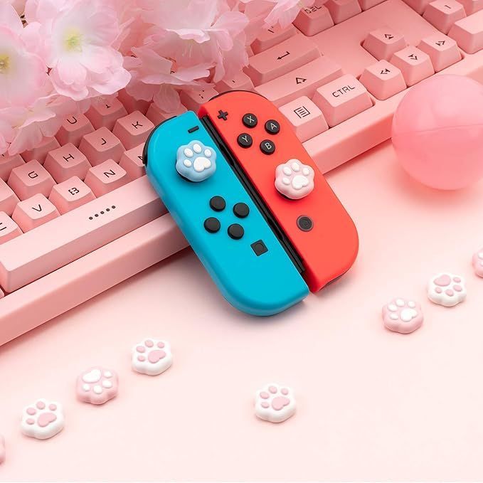 【在庫処分】GeekShare アナログスティックカバー 猫肉球ジョイスティック 保護カバー switch 有機elモデル対応 joy-con対応 (4枚入れ) 親指グリップキャップ アシストキャップ シリコン コント GeekShare 猫肉球 アナログスティックカバー NEWSCAST ≪楽しい≫GeekShare|ギークシェア PROコン用猫肉球コントローラカバー