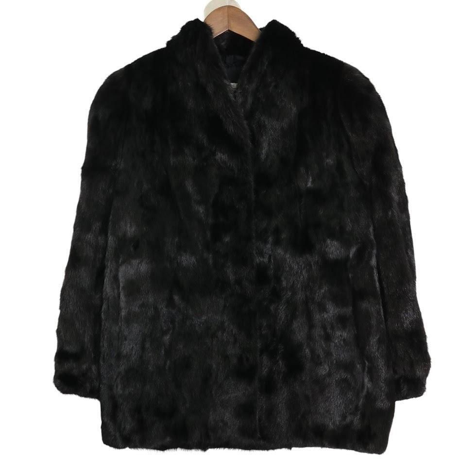 【希少】MESSALA SAGA MINK 毛皮コート　ファーコート　銀タグ　黒 希少】MESSALA SAGA MINK 毛皮コート ファーコート XL 13 銀サガ 銀