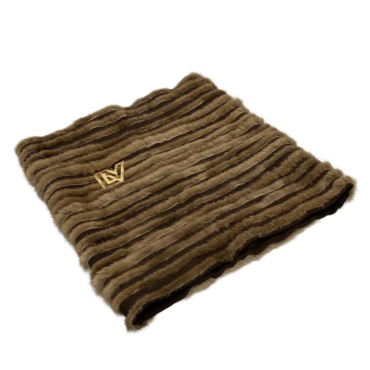 LOUIS VUITTON ルイヴィトン マフラー ディーバ M74728 ダークブラウン スヌード ウール ミンク