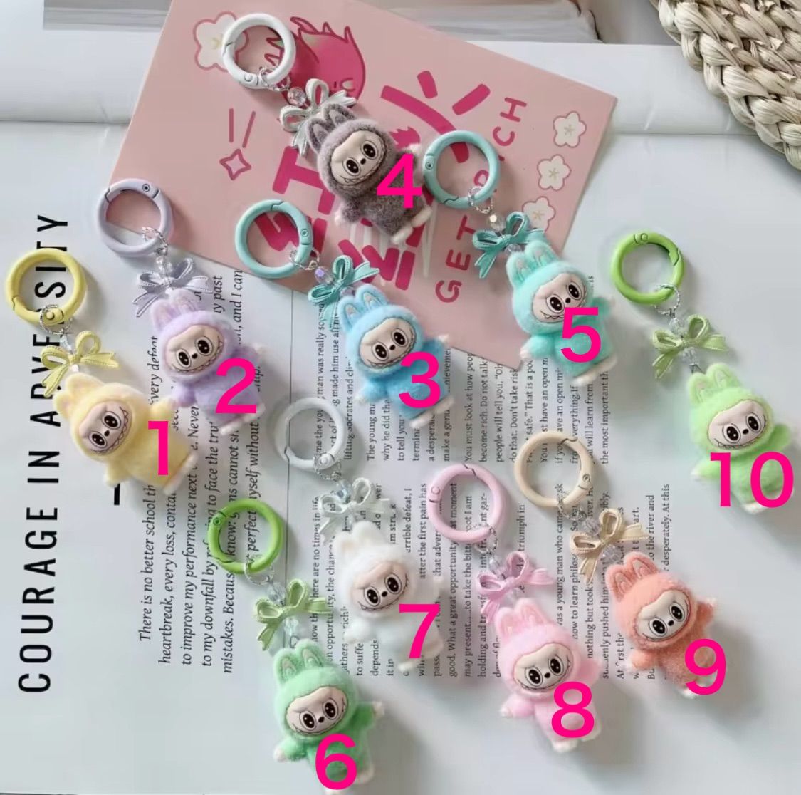 ラブブ　全10色×2セット合計20個　Labubu キーホルダー　リボン ラブブ 全10色×2セット合計20個 Labubu キーホルダー リボン