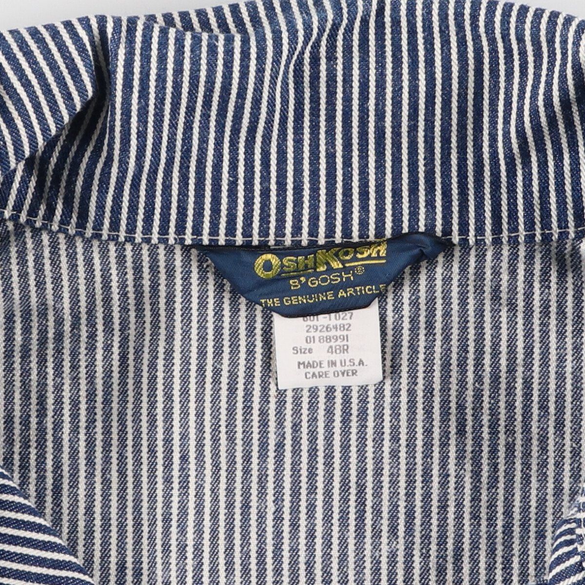 古着 80年代 オシュコシュ Osh kosh B'GOSH ヒッコリーストライプ