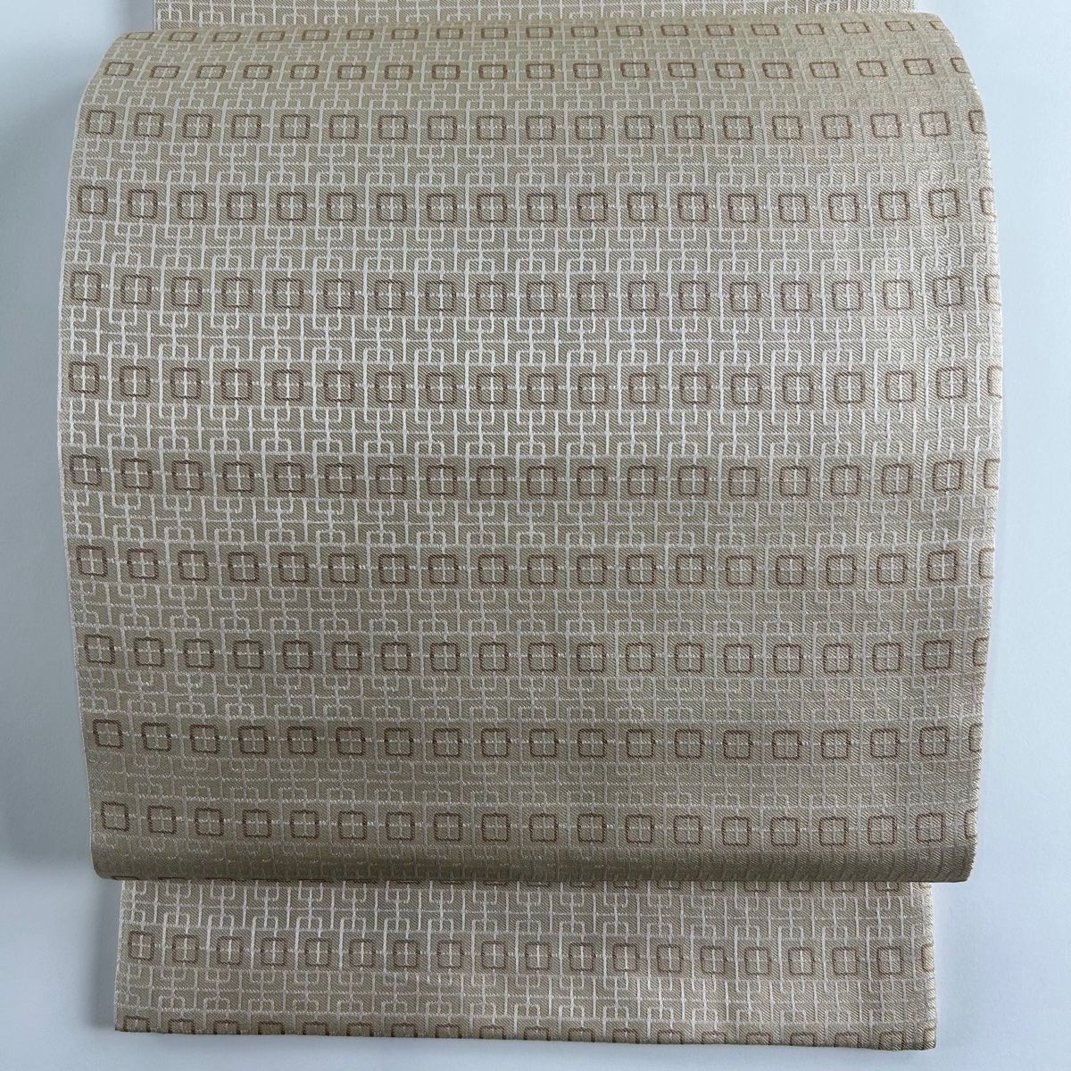 袋帯 美品 名品 幾何学模様 ベージュ 全通 正絹 【中古】 - メルカリ