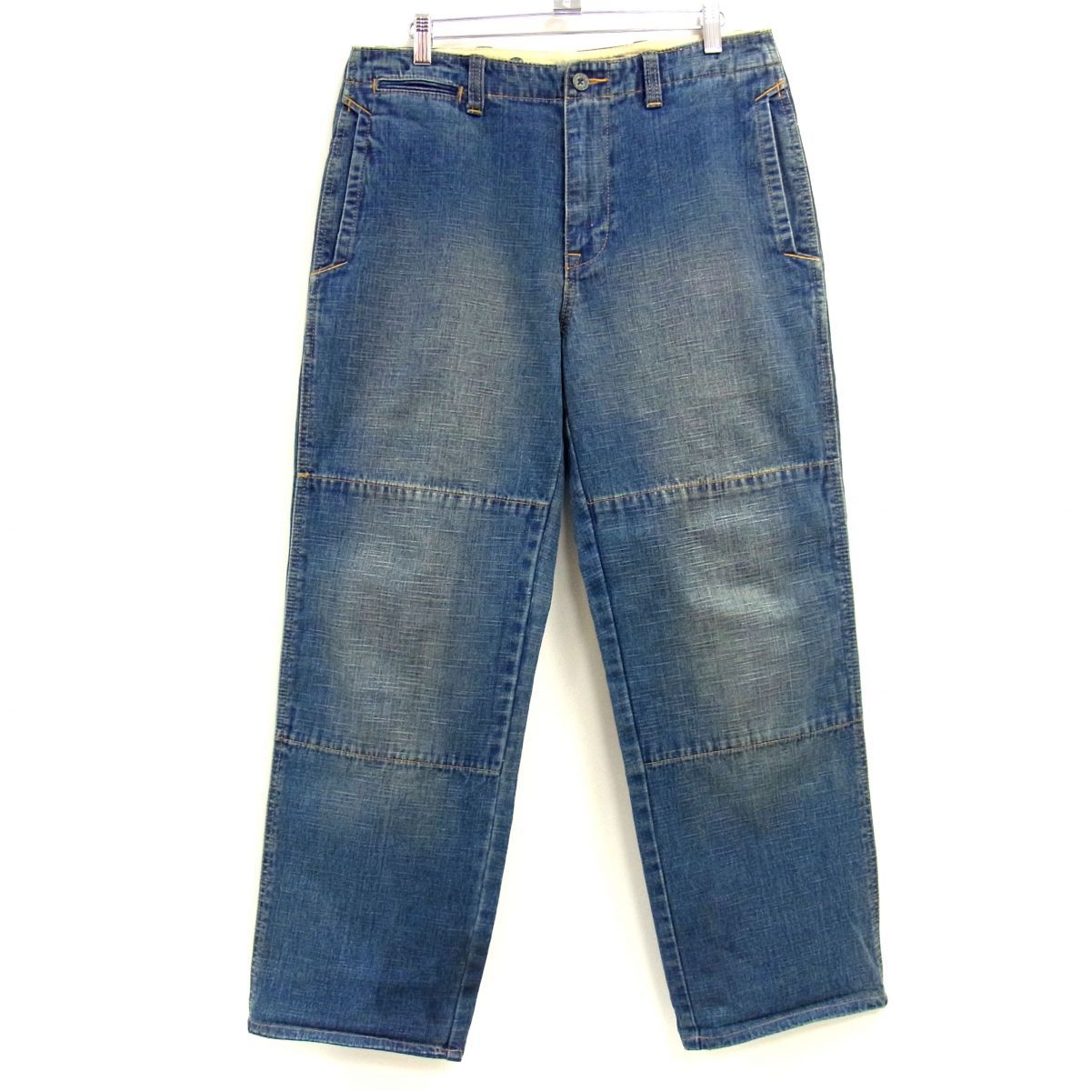 90s L.L.Bean エルエルビーン USED加工 ダブルニー ワイドデニムパンツ 