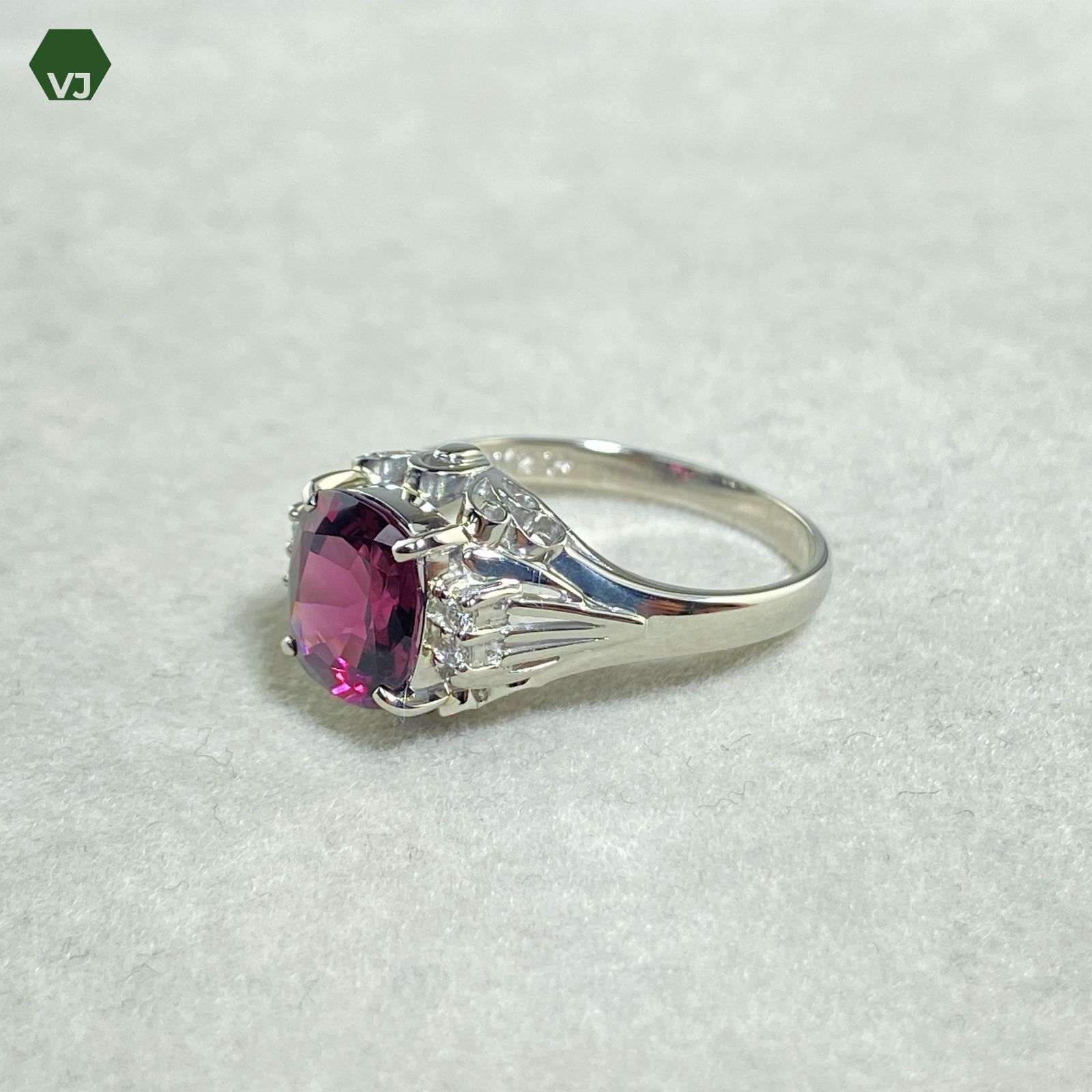 29-06】【Vintage】ロードライトガーネット ダイヤモンド リング2.14ct 