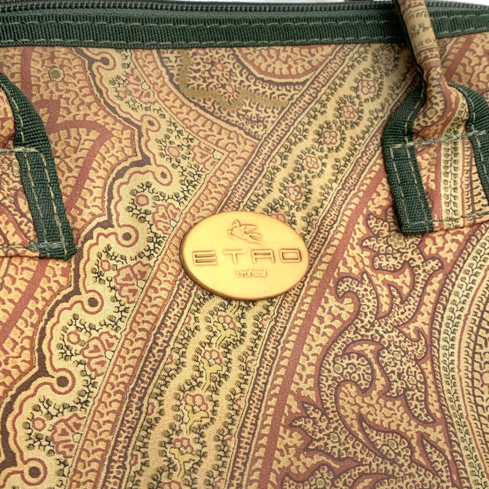 中古品】ETRO ミニボストンバッグ ペイズリー柄 ドラム型 エトロ