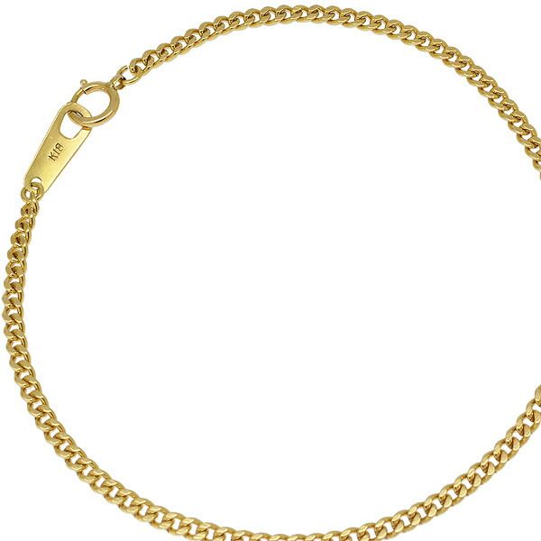 送料無料 返品可♪K18YG 2面シングル 喜平ブレスレット 18.5cm 3.2g A♪ キヘイ 18金 イエローゴールド