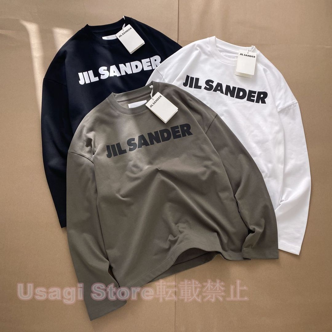 大人気 新品未使用 JIL SANDER ジルサンダー ファッション 長袖ロゴT 