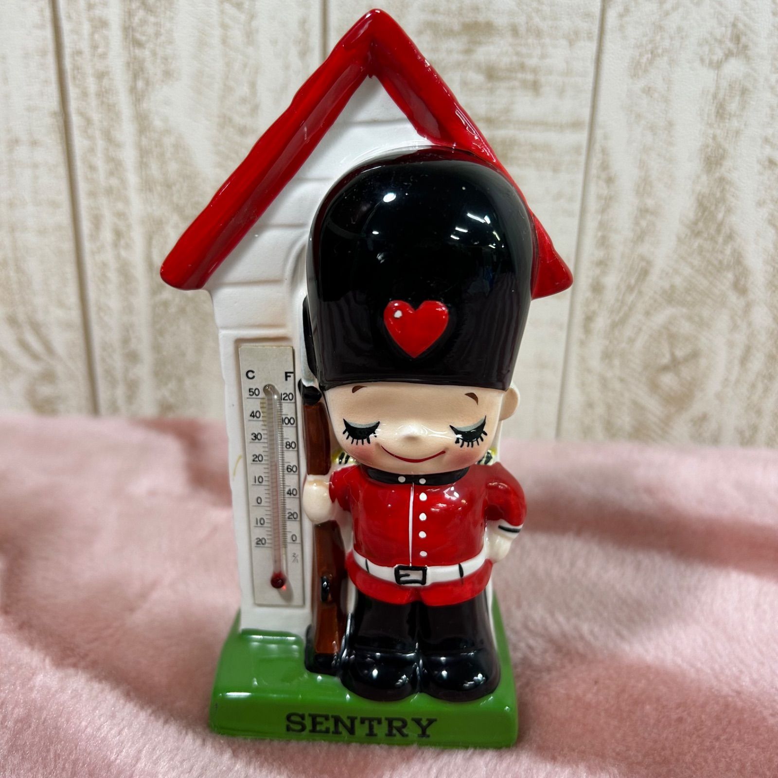 昭和レトロ内藤ルネ温度計貯金箱イギリス 兵隊陶器人形RUNE