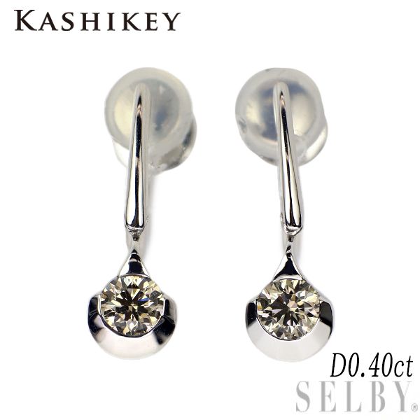 計0.40ct 天然ダイヤモンド ハート型 K18 パヴェピアス 計0.40ct 天然