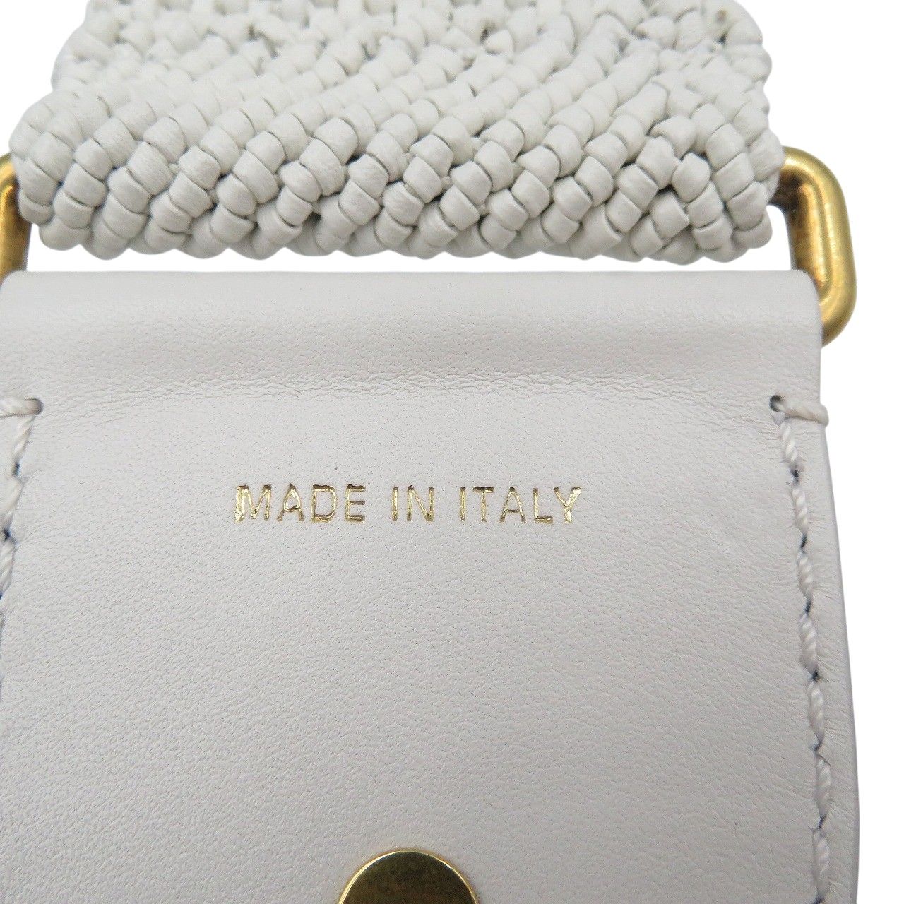 クリスチャンディオール レザー ゴールド金具 ホワイト ショルダーストラップ 0489 Christian Dior DECORATOM_COM_BR