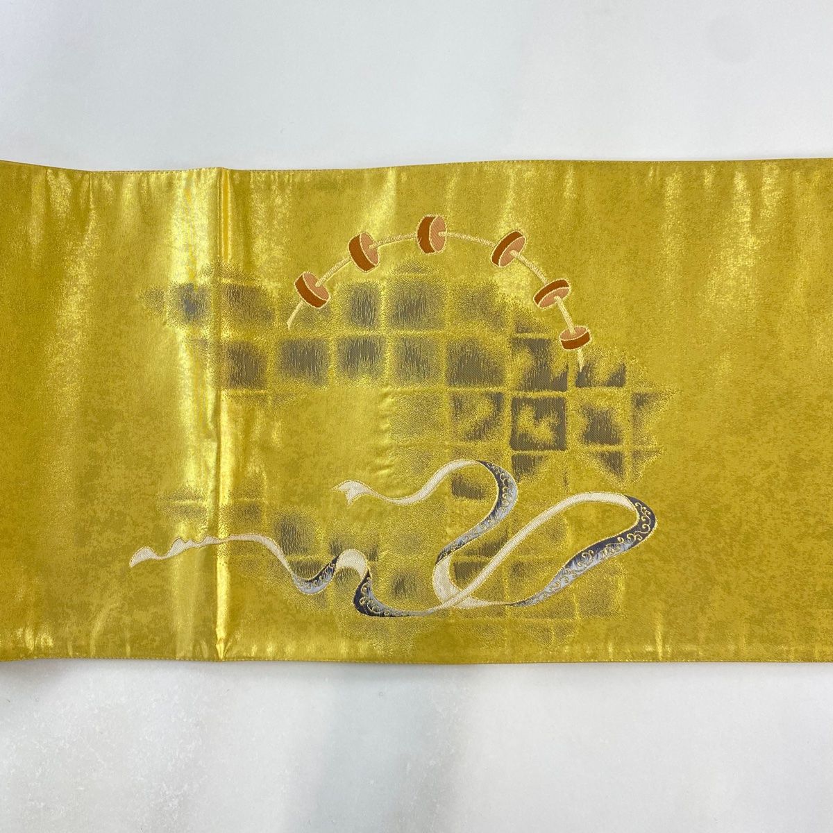 袋帯 名品 風神雷神図 風神 雷神 金糸 箔 金色 お太鼓柄 正絹