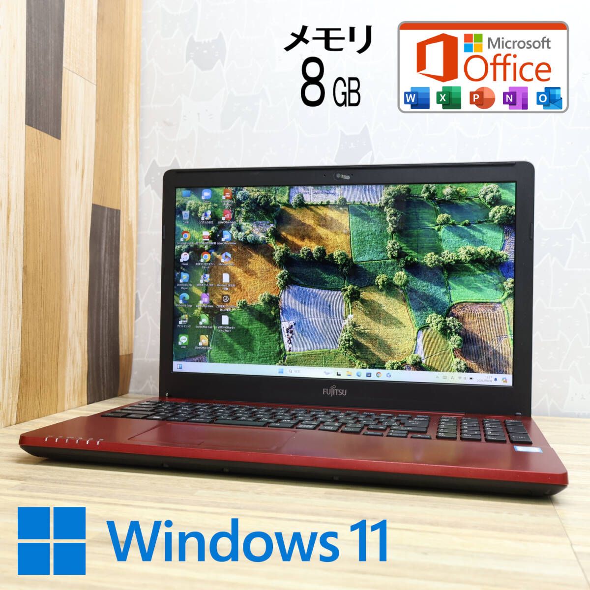 中古PC 高性能6世代i3！320GB メモリ8GBLIFEBOOK A45A Core i3-6100U Blu-ray Webカメラ Win11 MS Office 中古品 ノートPCP77589