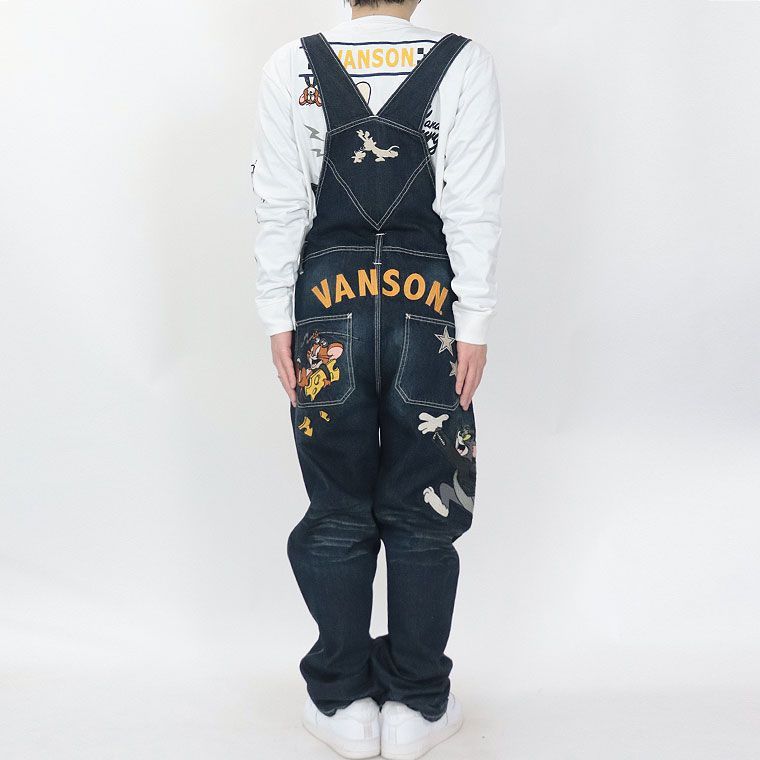TOM&JERRY デニムオーバーオール】VANSON バンソン トム