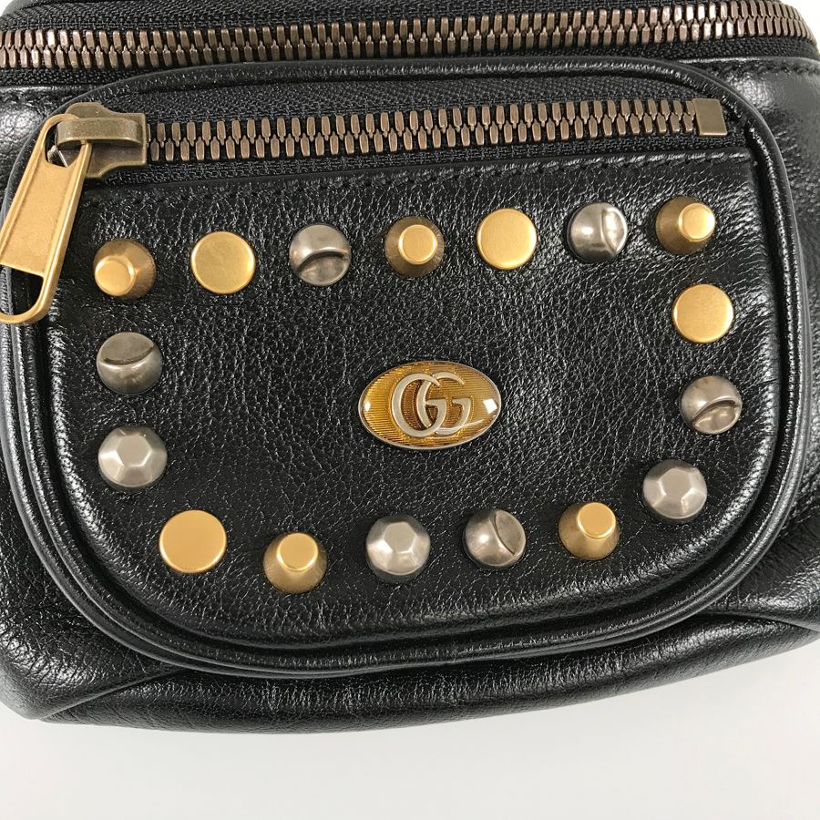 グッチ GUCCI GGスタッズ 552878 レザー ボディバッグ ftj【中古