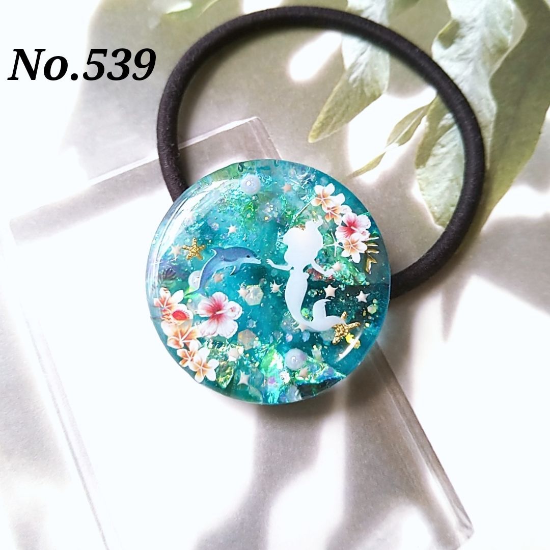レジン猫ヘアゴムブローチポニーフックNo.539