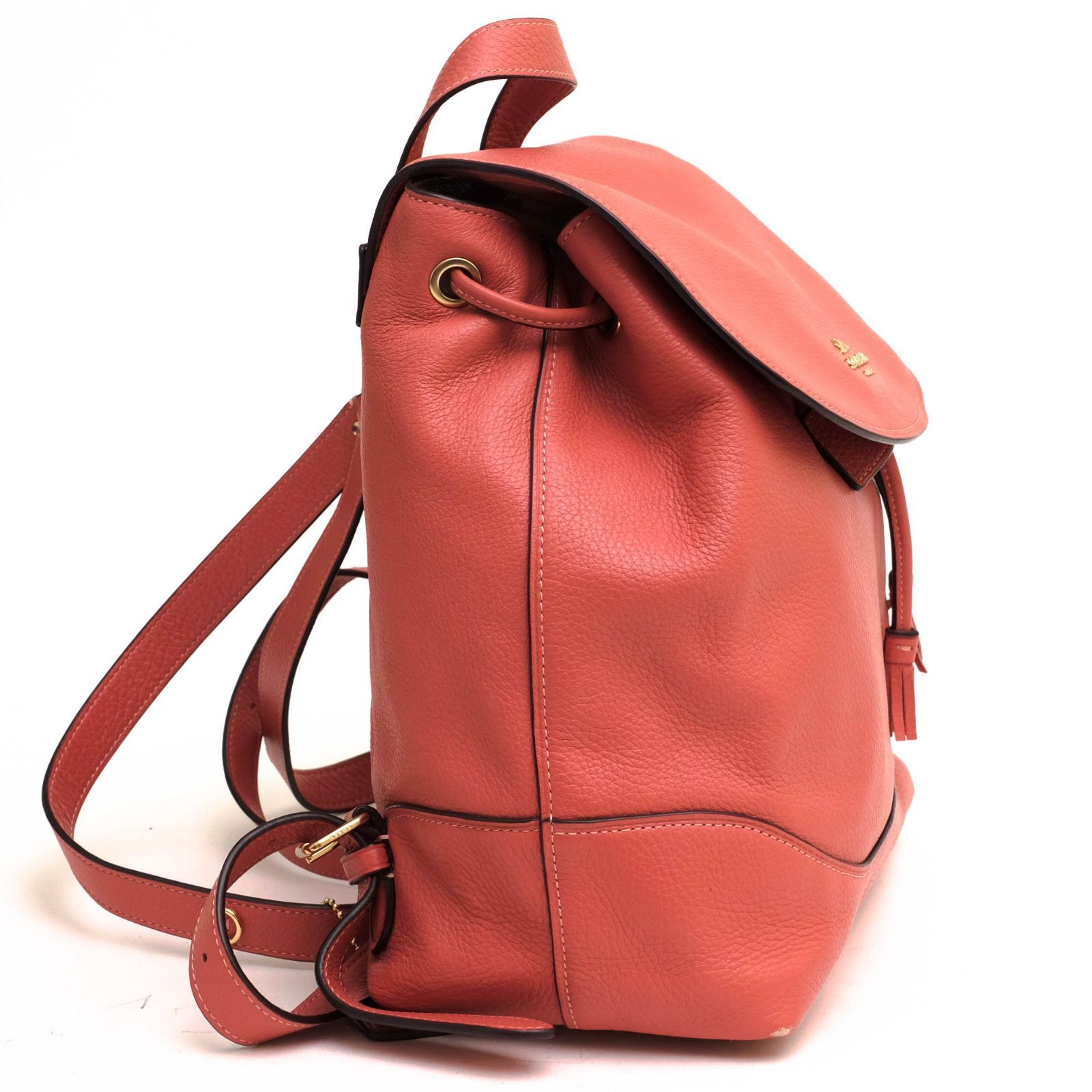 コーチ／COACH リュック バッグ バックパック レディース 女性 女性用レザー 革 本革 ピンク F72645 Elle Backpack エル  バックパック フラップ式 巾着型 シボ革 シュリンクレザー - メルカリ