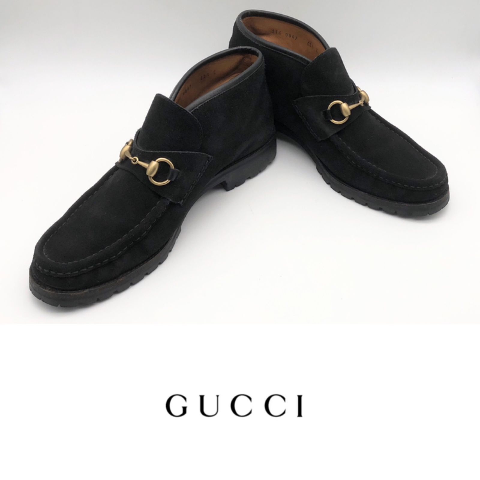 GUCCI グッチ ブラック スエード スリッポン ビットモカシン 
