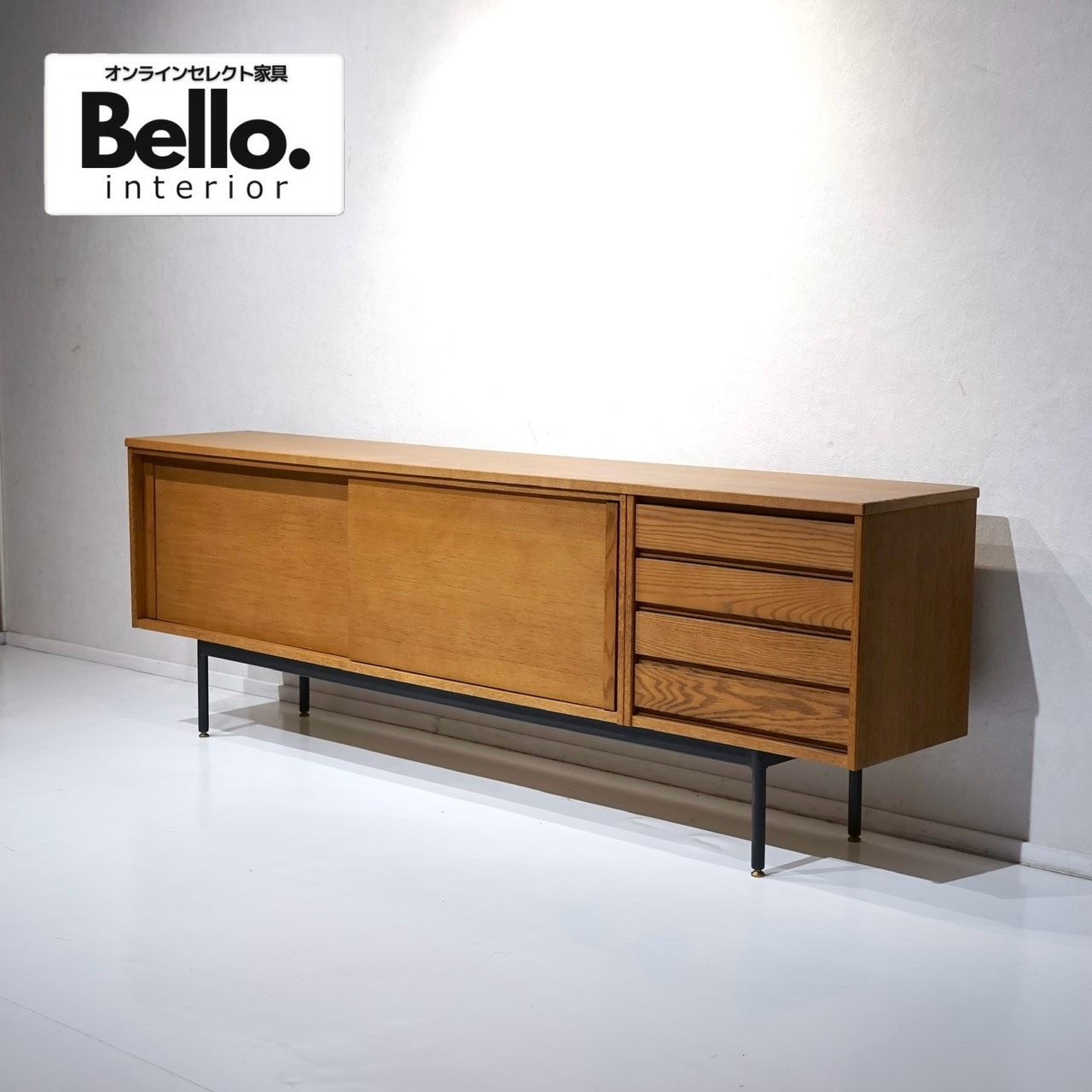 Bello select サイドボード リビングボード キャビネット 収納 棚 木製 ヴィンテージ 北欧 ナチュラル ミッドセンチュリー