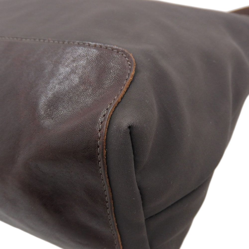 超美品 イルビゾンテ IL BISONTE 現行ロゴ レザー ナイロン ショルダー