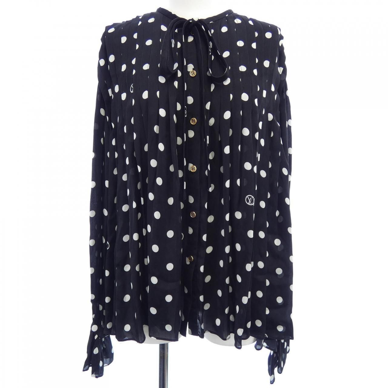 ルイヴィトン LOUIS VUITTON シアーモスリンポルカドットブラウス FMTO71NR1 シャツ