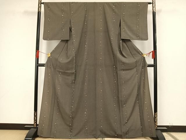平和屋着物▽小紋　単衣　草花間道　さんび謹製　洗える着物　AAAW7756fy 平和屋着物▽小紋 単衣 草花間道 さんび謹製 洗える着物 AAAW7756fy