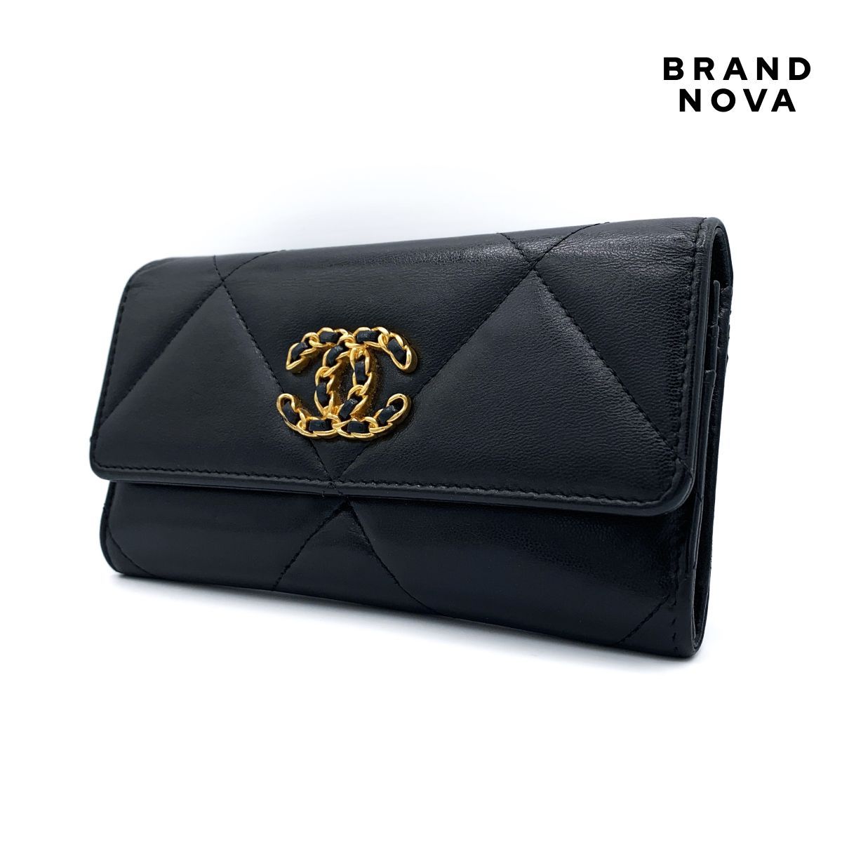 CHANEL19 シャネル ディズヌフマトラッセ　ミディアムフラップウォレット CHANEL 19 シャネル ディズヌフ ココマーク マトラッセ