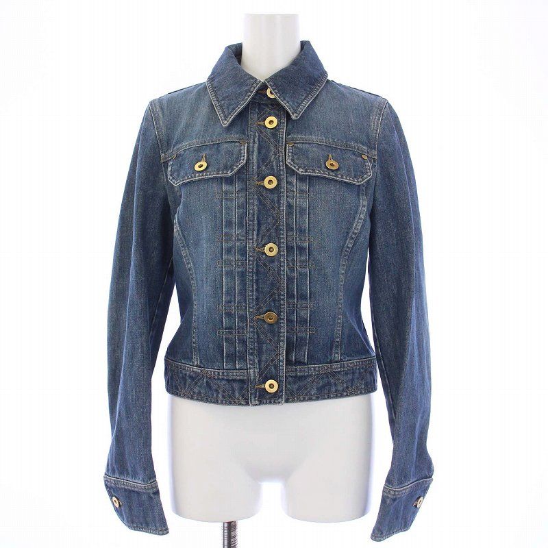 グッチ GUCCI デニムジャケット ジージャン Gジャン ロゴボタン 38 S