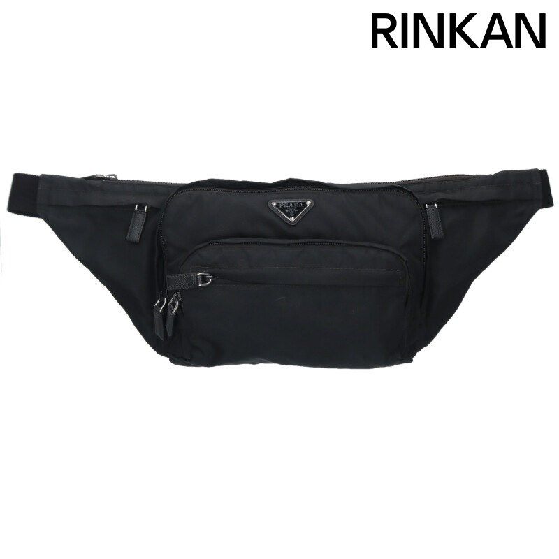 プラダ 2VL003 三角ロゴプレートナイロンウエストバッグ メンズ