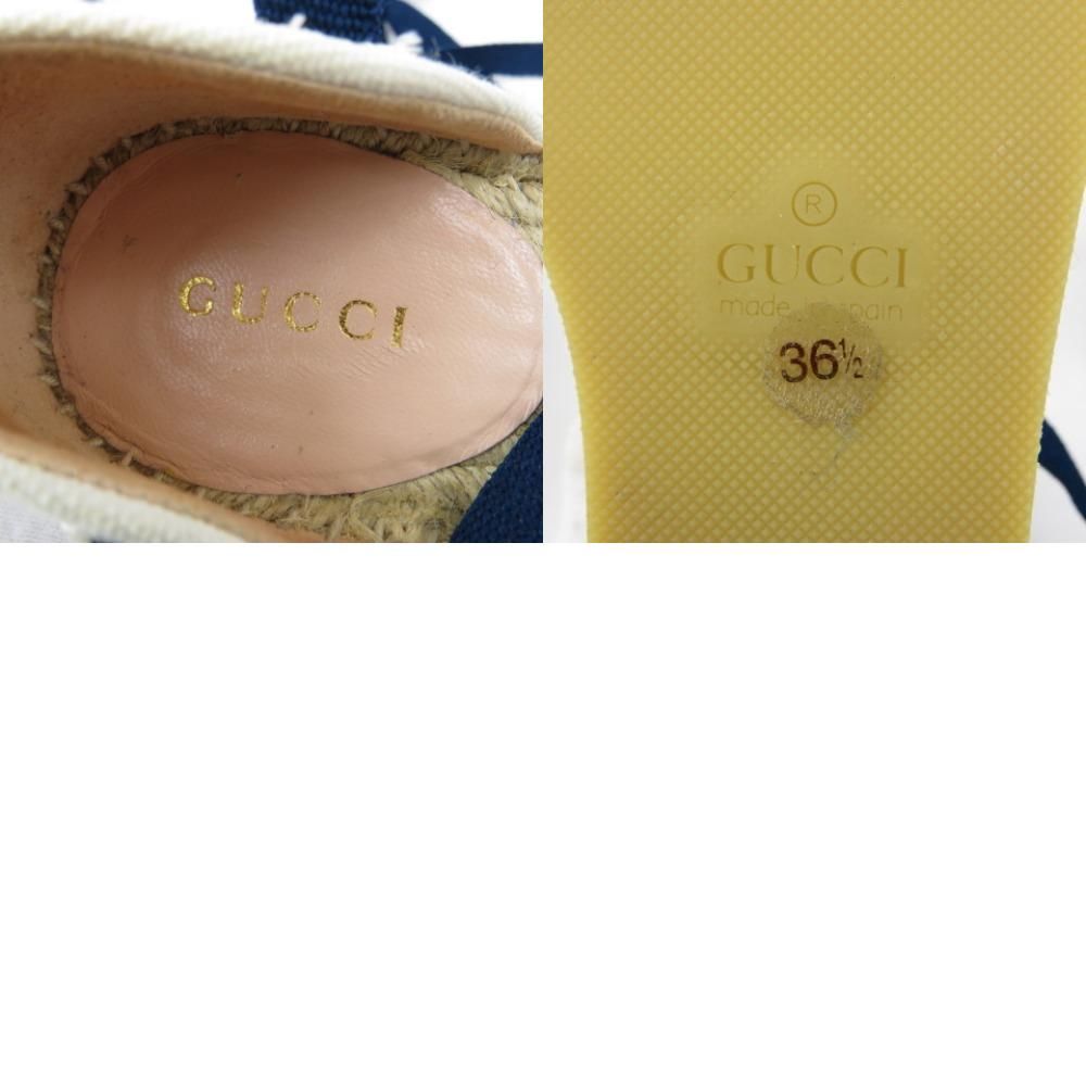 77039 GUCCI グッチ 靴 ウェッジソール レースアップ 36 1/2 23.5cm サンダル