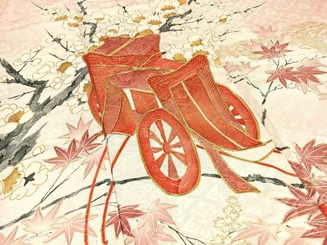 平和屋着物▽豪華振袖 駒刺繍 雲取り花文 暈し染 金彩 正絹 逸品