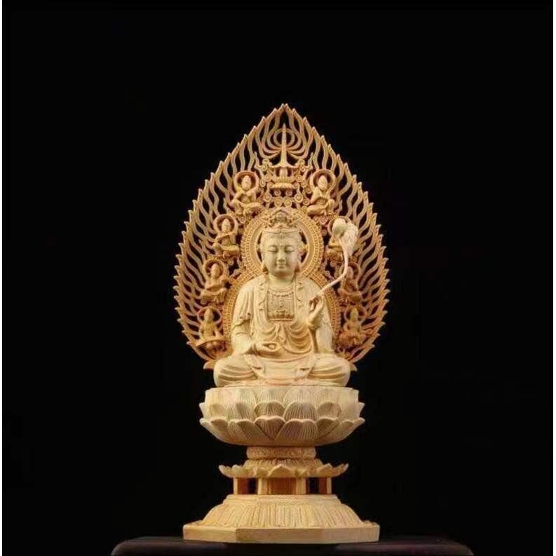 極上品☆総檜材 仏教工芸品 木彫仏教 檜木 精密彫刻 仏師で