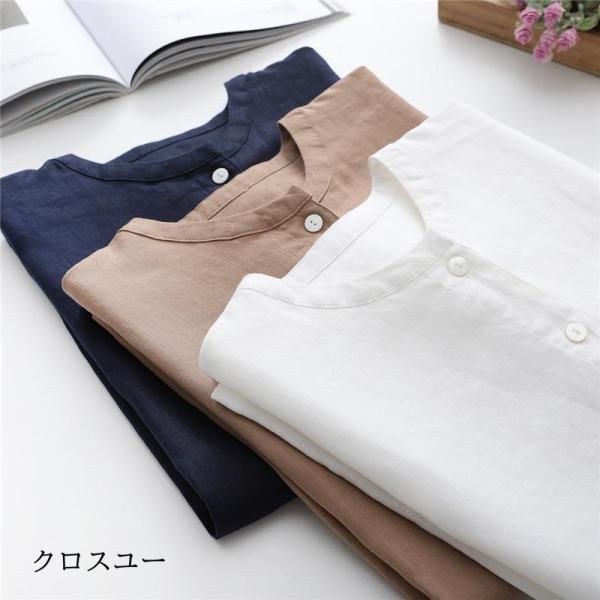  ブラウス トップス 綿麻 シャツ レディース シャツブラウス 無地 リネン コットン ノースリーブ チュニック ゆったり 体型カバー 吸湿 薄手 ky 1 H 113 ノースリーブ シャツ ブラウス