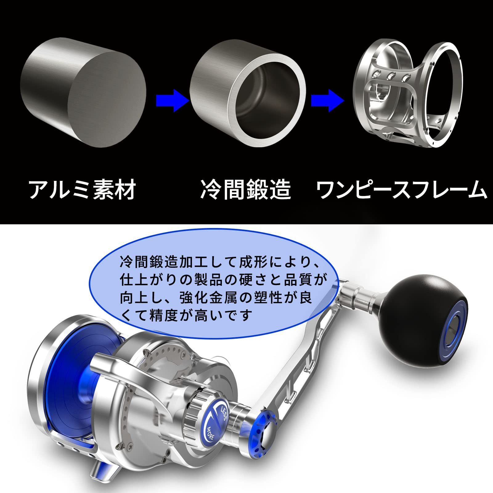 人気商品 WATACHAMPワタチャンプ カリビアン（Caribbean）ディープウォーカー (Deepwalker) ジギング専用ベイトリール  大物用 レバードラグリール パワーハンドル 全身金属精密機械加工 ギア比5.3:1 最大ドラグ力40kg 左 右ハ - メルカリ