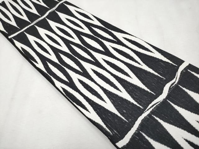 平和屋本店□極上 半幅帯 立涌文様 黒地 逸品 未使用 CYAA2249s5